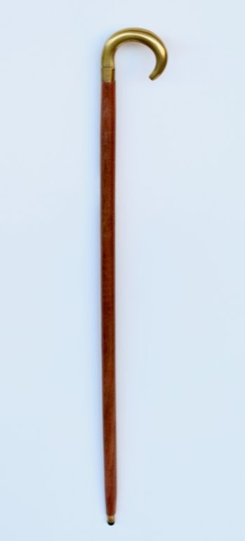 Brown Wooden Walking Stick Antique Brass Handle